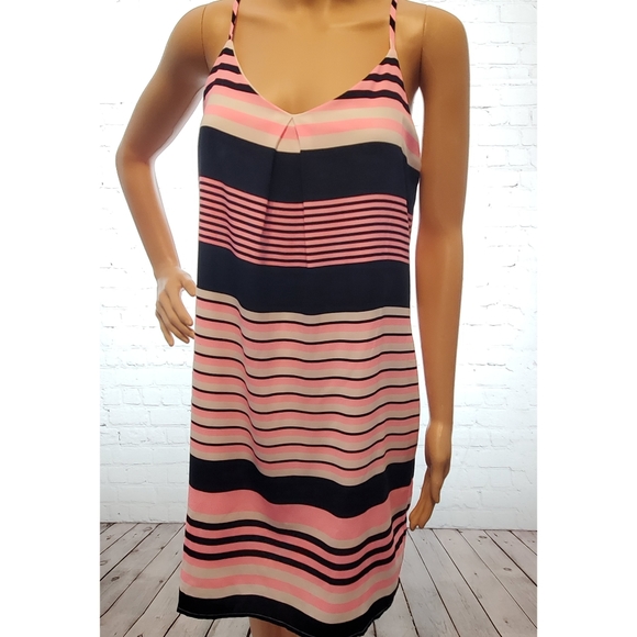NWT Pink Owl hot pink and navy blue striped dress - Picture 5 of 8